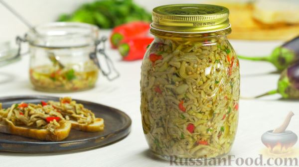 Маринованные баклажаны в масле, по-итальянски